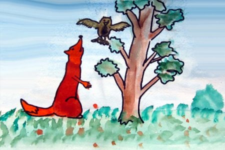 Иллюстрация к басне ворона и лисица 3 класс