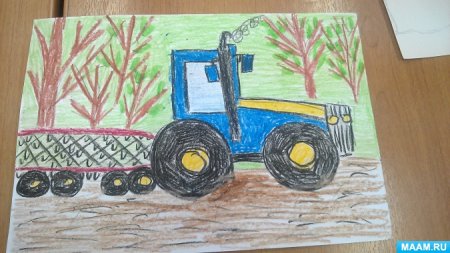 Рисование трактор старшая группа