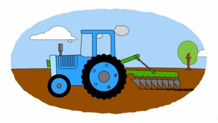Трактор с плугом для детей