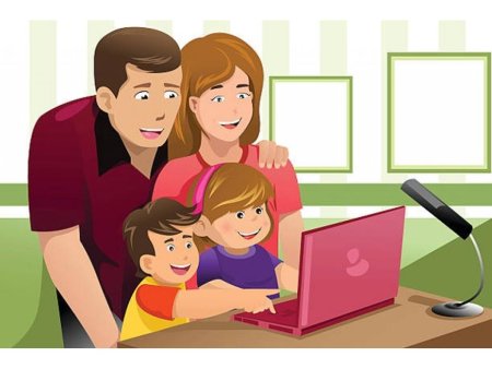 Дети родители компьютер