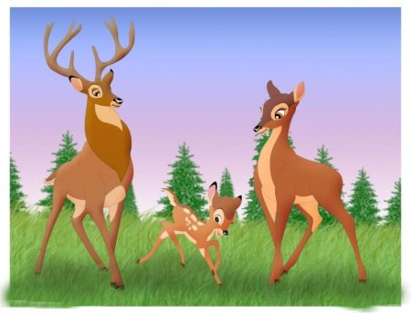 Олени Бэмби семья