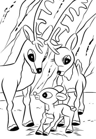 Маленький олень раскраска