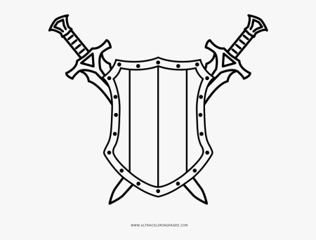 Щит и меч раскраска