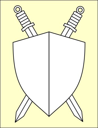 Нарисовать щит и меч