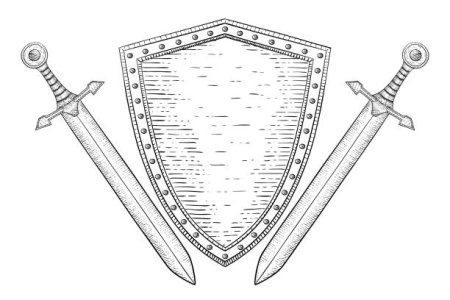 Щит и меч раскраска