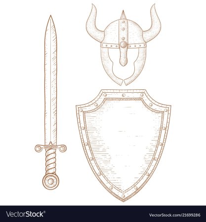 Щит с мечом украшение