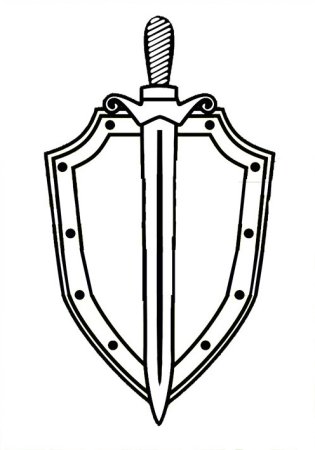 Щит и меч ФСБ вид сбоку