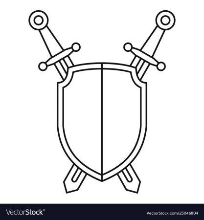 Трафарет щит и меч