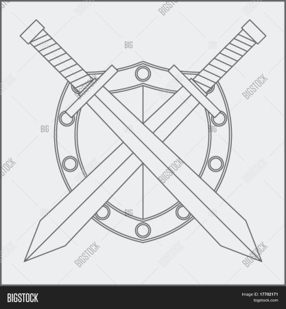 Щит и меч раскраска