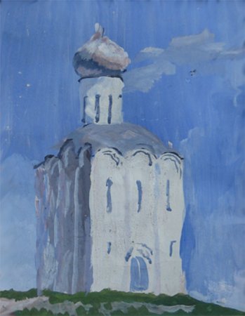 Рисование храма Покрова на Нерл
