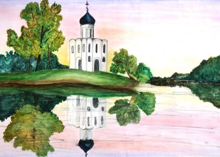 Храм Покрова на Нерли рисование детьми 6 лет