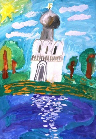 Церковь Покрова на Нерли детский рисунок