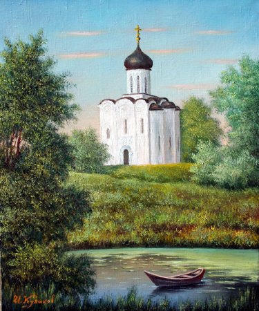 Церковь Покрова на Нерли акварель