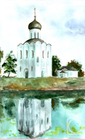 Церковь Покрова на Нерли акварель