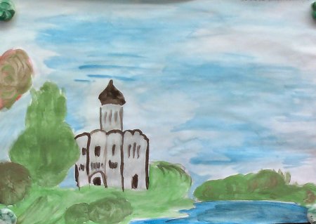 Храм Покрова на Нерли рисунок карандашом