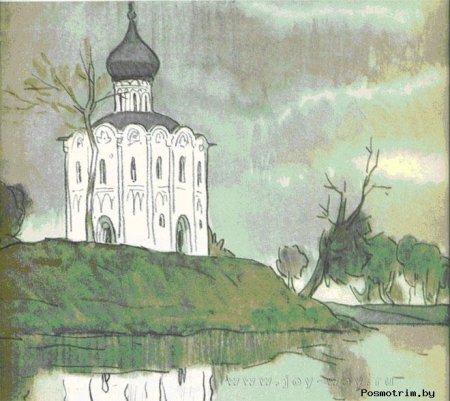 Храм на Нерли карандашом