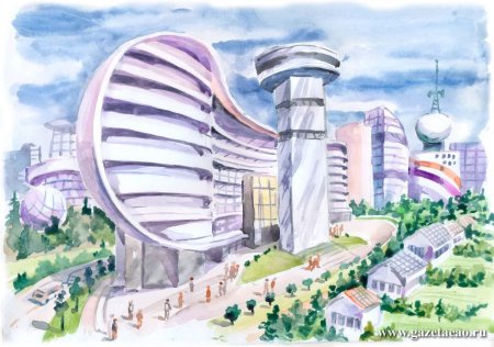 Город будущего рисунок