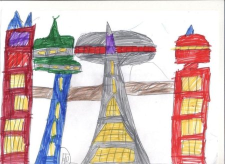 Город будущего рисунок легкий