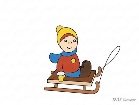 Человек на санках рисунок