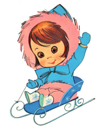 Девочка катается на санках