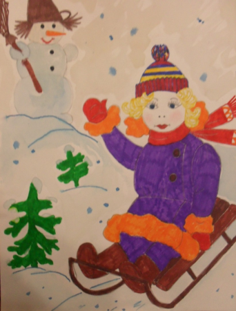 Рисование для детей санки