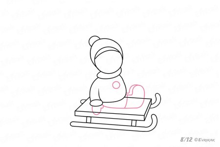 Санки поэтапное рисование