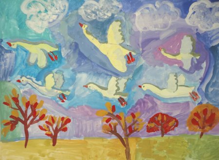 Вереница перелетных птиц