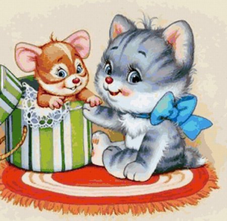 Котенок и мышонок