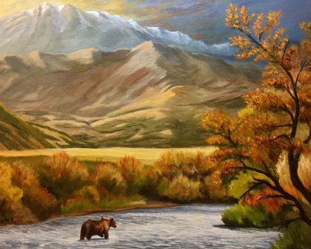 Осень в горах живопись