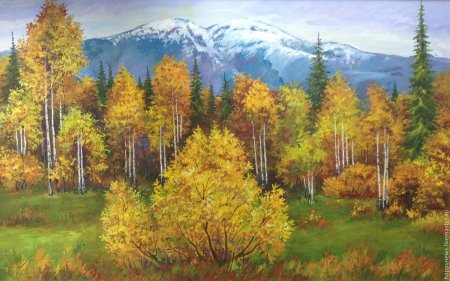 Осенний лес живопись