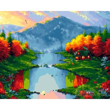 Алмазная мозаика диамонд Painting осень горы