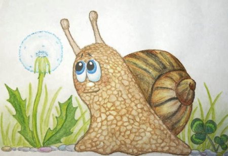Улитка мультяшная смешная