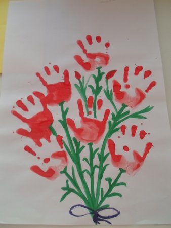 Рисование ладошками цветы