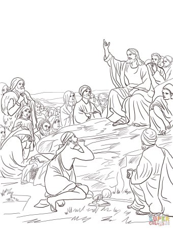 Нагорная проповедь Христа раскраска
