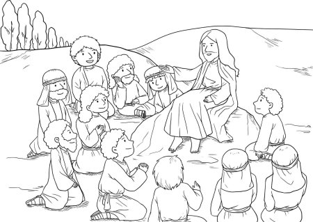 Нагорная проповедь Христа раскраска