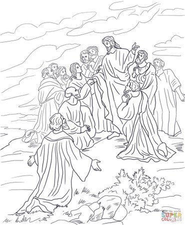 Нагорная проповедь Христа раскраска