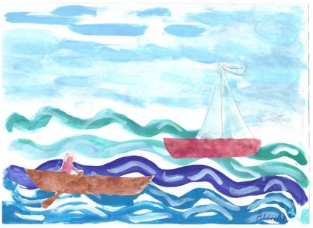 Море рисунок для детей