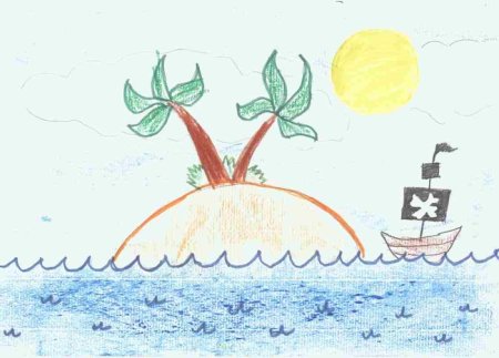 Необитаемый остров рисунок детский