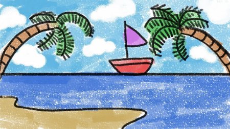 Рисование моря для дошкольников