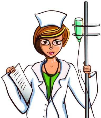 Медсестра с капельницей мультяшка