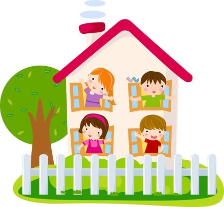 Домик с членами семьи