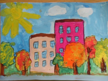 Рисование городских домов в старшей группе