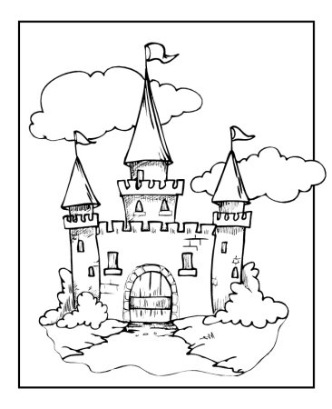 Рыцарский замок средних веков рисунок