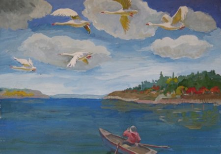 Детские рисунки озеро