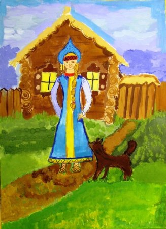 Русская красавица рисунок