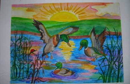 Рисование синички