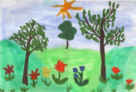 Рисование природа старшая группа