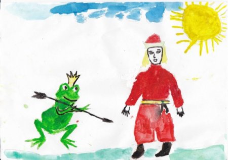 Раскраска Царевна лягушка и Иван Царевич