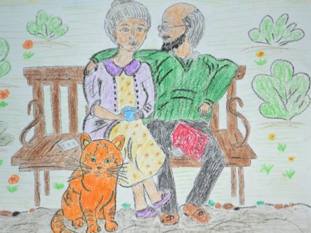 Рисунок Мои любимые бабушка и дедушка