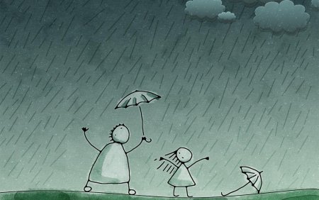 Человечек под дождем